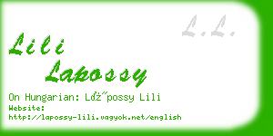 lili lapossy business card